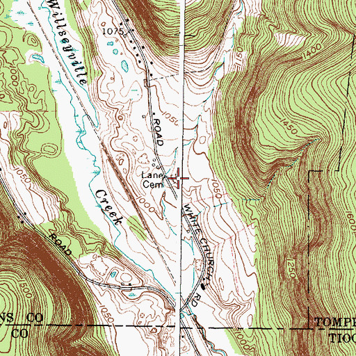 Topographic Map of White Church Cemetery, NY