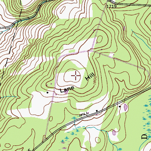 Topographic Map of Lane Hill, NY