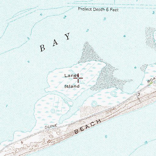 Topographic Map of Lanes Island, NY