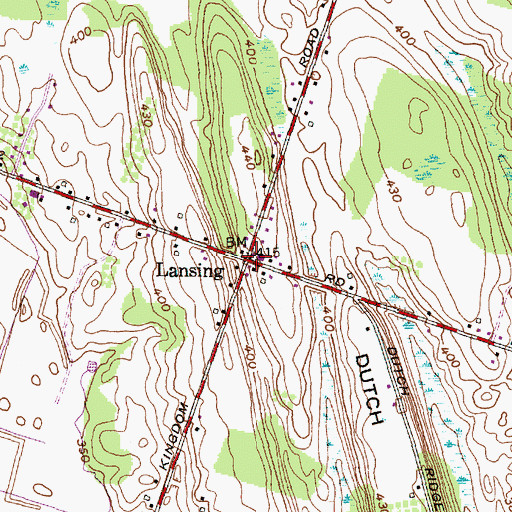 Topographic Map of Lansing, NY