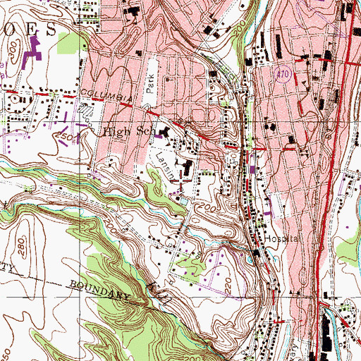 Topographic Map of Lansing Park, NY