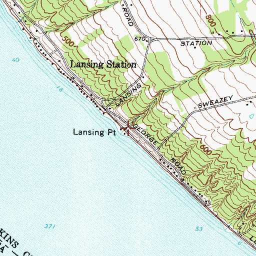 Topographic Map of Lansing Point, NY