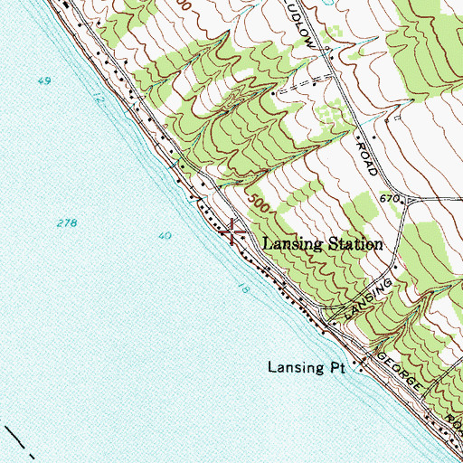 Topographic Map of Lansing Station, NY