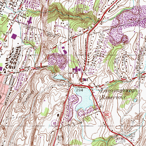 Topographic Map of Lansingburgh Reservoir, NY