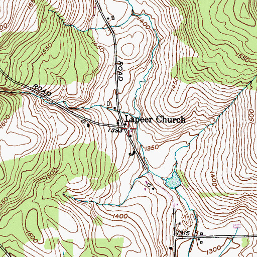 Topographic Map of Lapeer Church, NY