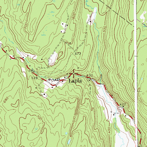 Topographic Map of Lapla, NY