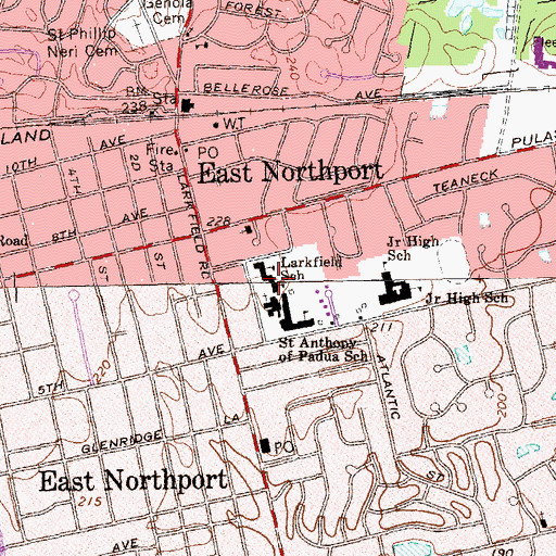 Topographic Map of Larkfield School, NY