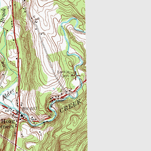 Topographic Map of Larkin Cemetery, NY