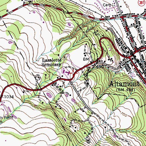 Topographic Map of Lasalette Seminary, NY