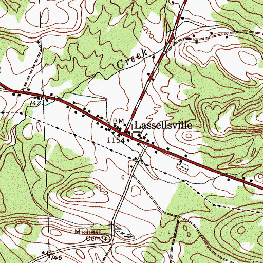 Topographic Map of Lassellsville, NY