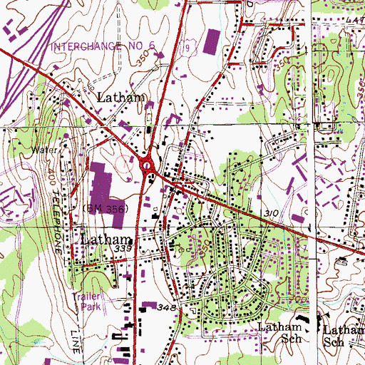 Topographic Map of Latham, NY