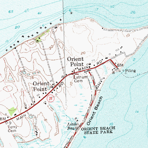 Topographic Map of Latham Cemetery, NY