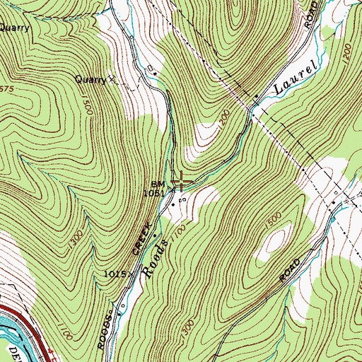 Topographic Map of Laurel Creek, NY
