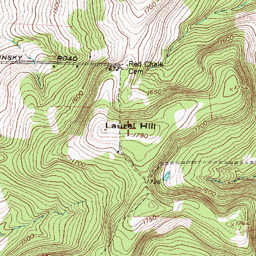 Topographic Map of Laurel Hill, NY