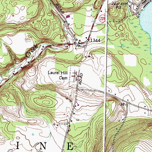 Topographic Map of Laurel Hill Cemetery, NY