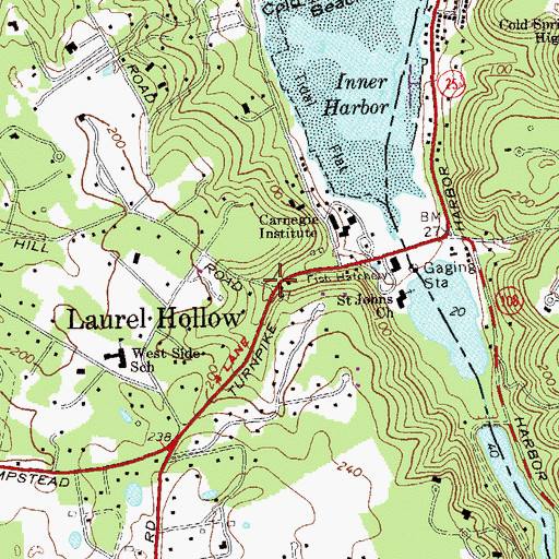 Topographic Map of Laurel Hollow, NY