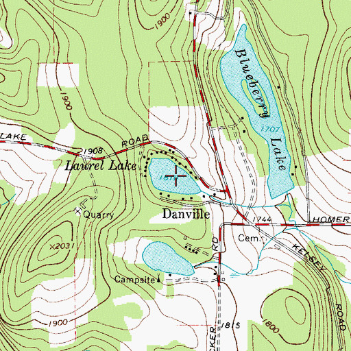Topographic Map of Laurel Lake, NY