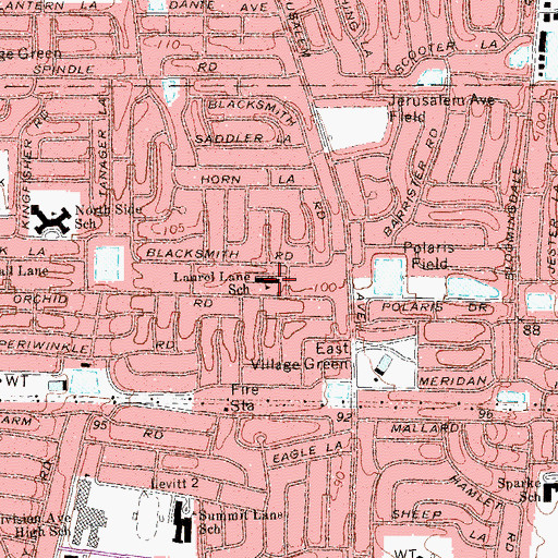 Topographic Map of Laurel Lane School, NY