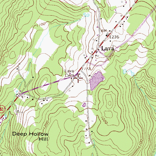 Topographic Map of Lava Cemetery, NY