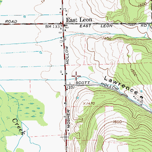 Topographic Map of Lawrence Hollow, NY
