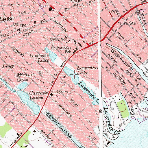 Topographic Map of Lawrence Lake, NY
