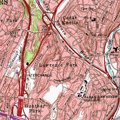Topographic Map of Lawrence Park, NY