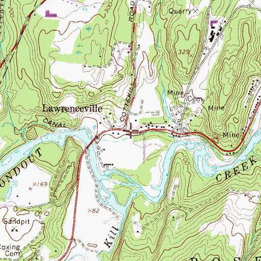 Topographic Map of Lawrenceville, NY