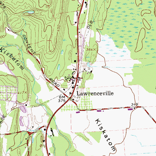 Topographic Map of Lawrenceville, NY