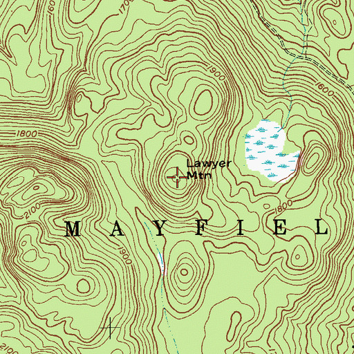 Topographic Map of Lawyer Mountain, NY