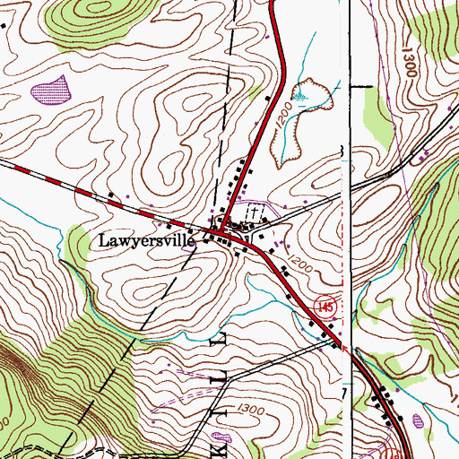Topographic Map of Lawyersville, NY