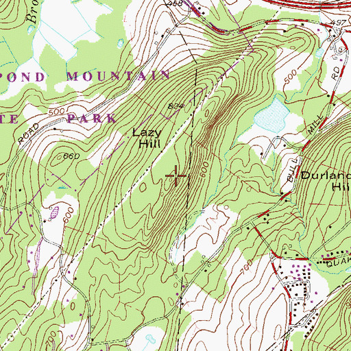 Topographic Map of Lazy Hill, NY