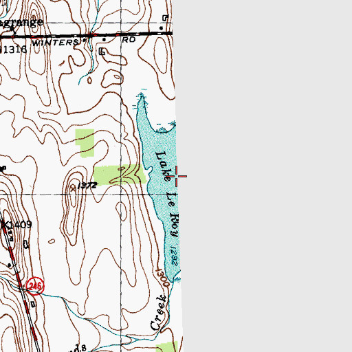 Topographic Map of Lake Le Roy, NY