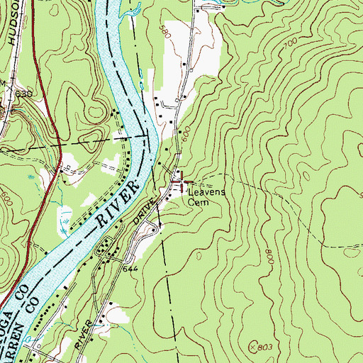 Topographic Map of Leavens Cemetery, NY