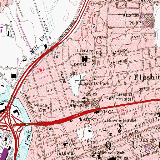 Topographic Map of Leavitts Park, NY