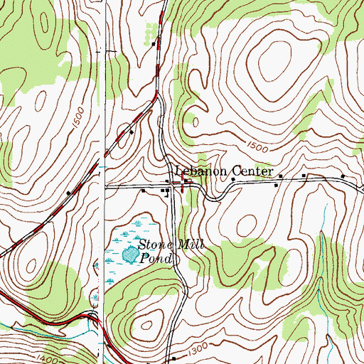 Topographic Map of Lebanon Center, NY