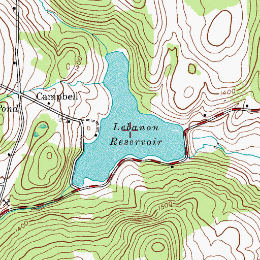 Topographic Map of Lebanon Reservoir, NY