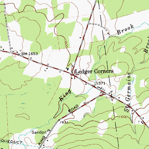 Topographic Map of Ledger Corners, NY