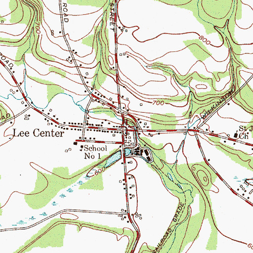 Topographic Map of Lee Center, NY