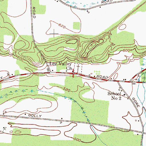 Topographic Map of Lee Valley Church, NY