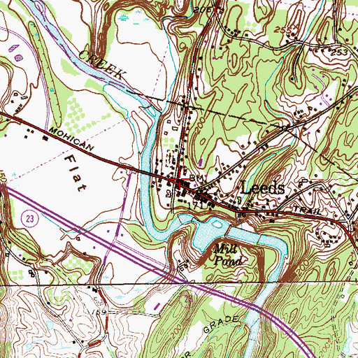 Topographic Map of Leeds, NY