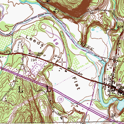 Topographic Map of Leeds Flat, NY