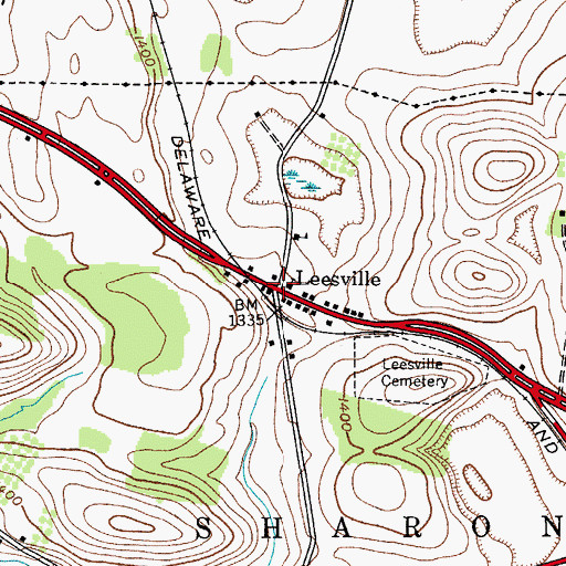 Topographic Map of Leesville, NY