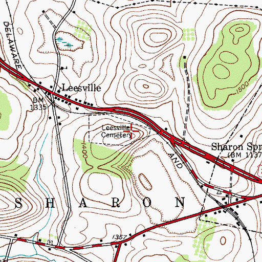 Topographic Map of Sharon Cemetery, NY