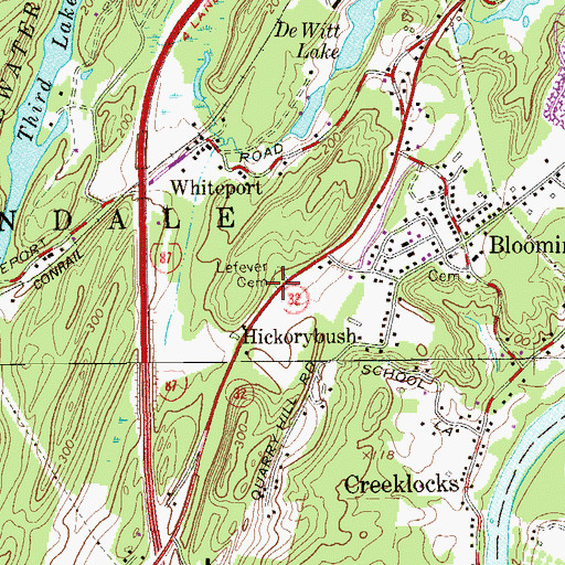 Topographic Map of Lefever Cemetery, NY
