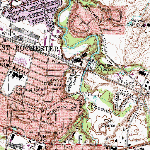 Topographic Map of Legion Eyer Park, NY