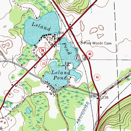 Topographic Map of Leland Pond, NY