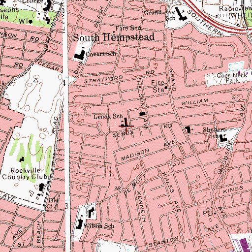 Topographic Map of Lenox Elementary School, NY