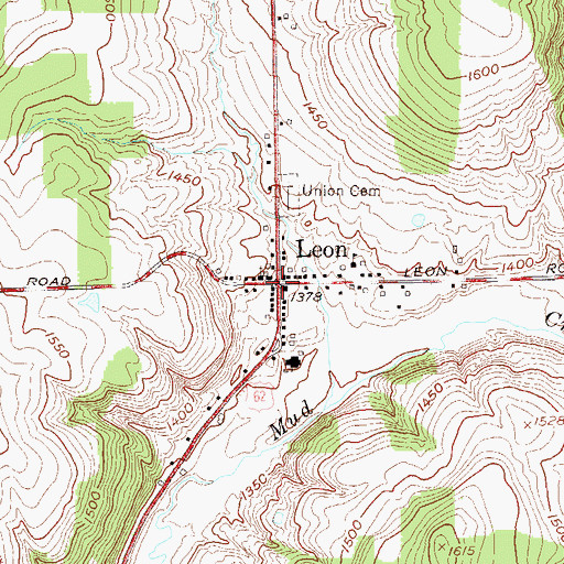 Topographic Map of Leon, NY