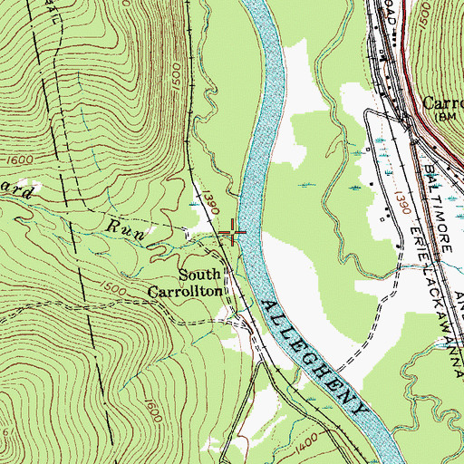 Topographic Map of Leonard Run, NY