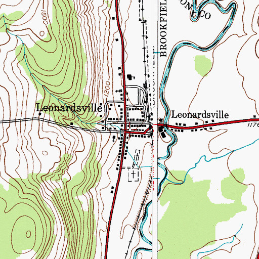 Topographic Map of Leonardsville, NY
